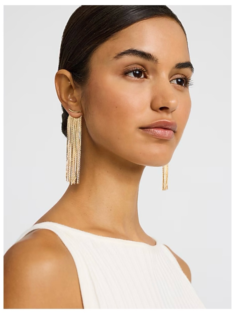 Express Gold Chain Tassel Drop Earrings